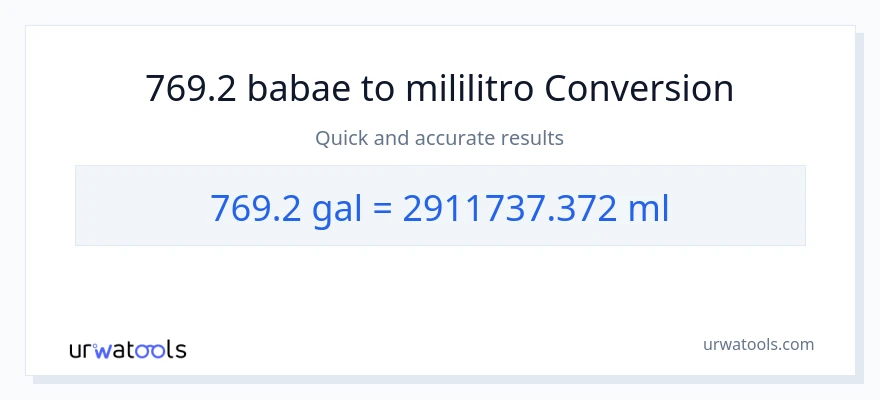 769.2 Mga galon patungong mga mililitro na conversion