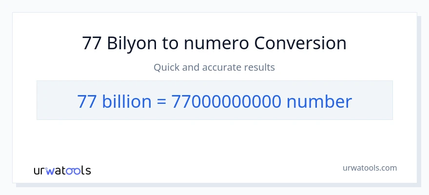 77 bilyon-bilyon patungong mga numero na conversion
