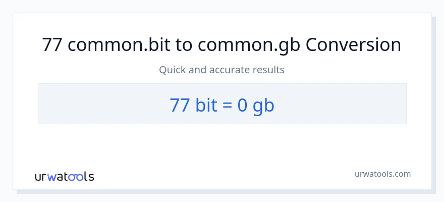 77 Bits patungong Gigabytes na conversion