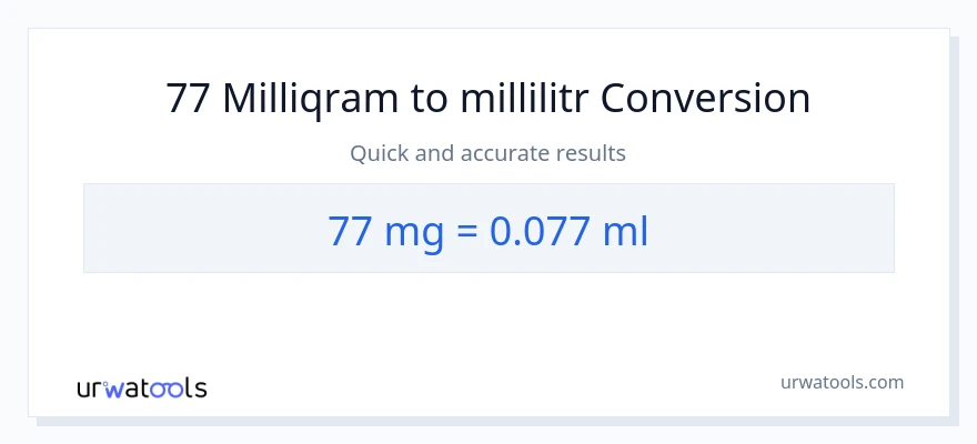 77 milliqram-dən millilitr-ə çevrilmə