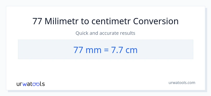 Konverze z milimetry na Centimetry: 77
