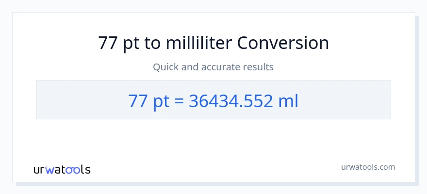 77 Pints naar milliliter conversie