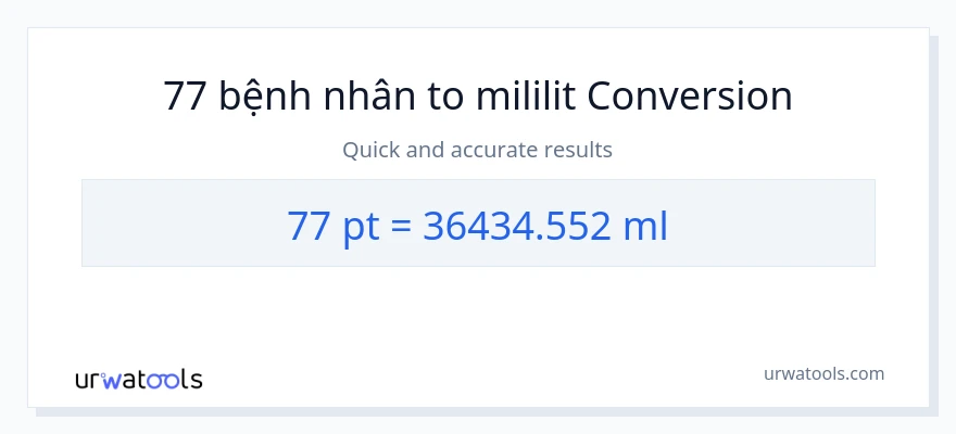 Chuyển đổi 77 Pints sang mililit