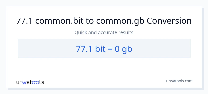 77.1 Bits patungong Gigabytes na conversion