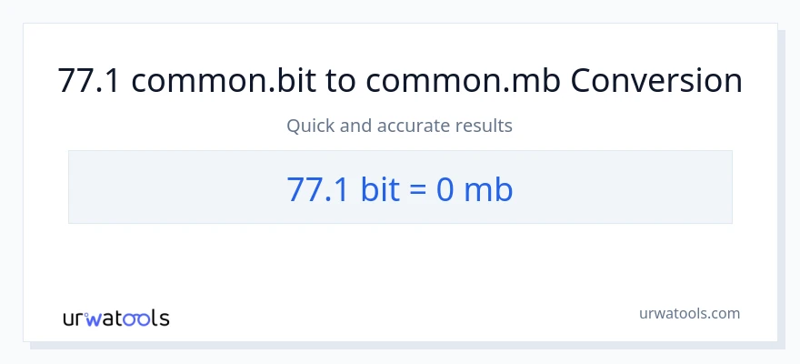 77.1 Bits patungong Megabytes na conversion