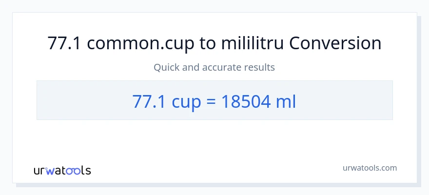 Conversie 77.1 cupe la mililitri