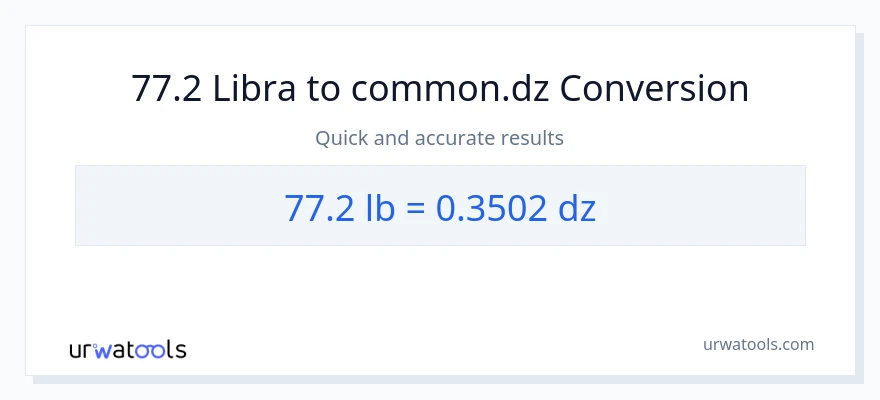 77.2 Lbs patungong Dzs na conversion