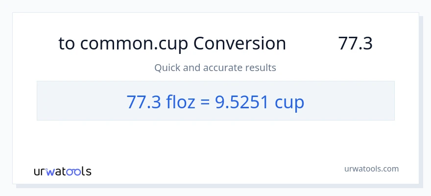تبدیل 77.3 اونس مایع به فنجان‌ها