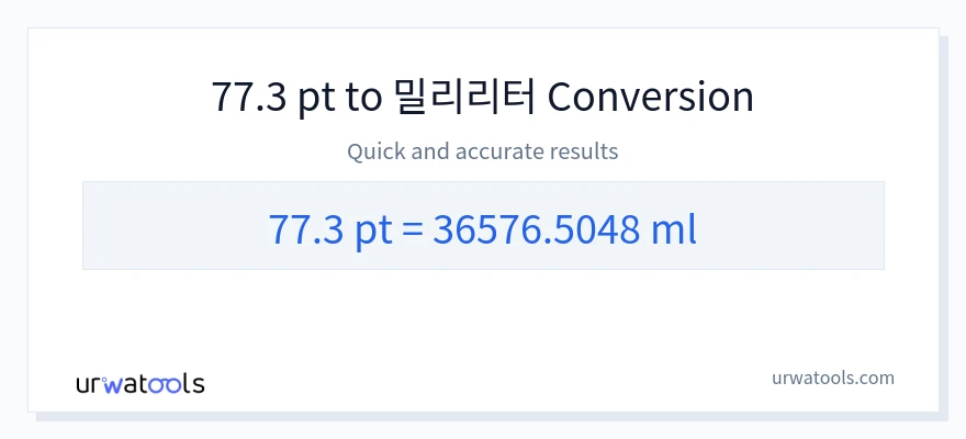 77.3 Pints에서 밀리리터으로의 변환