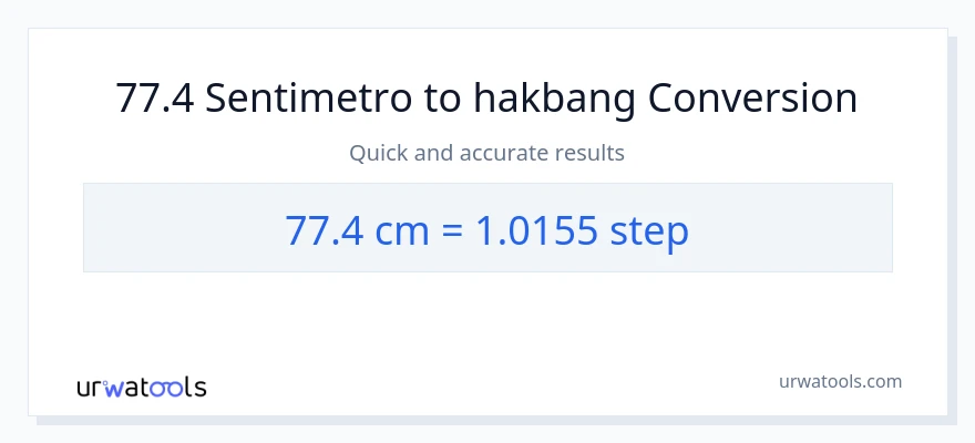 77.4 Mga Sentimetro patungong mga hakbang na conversion