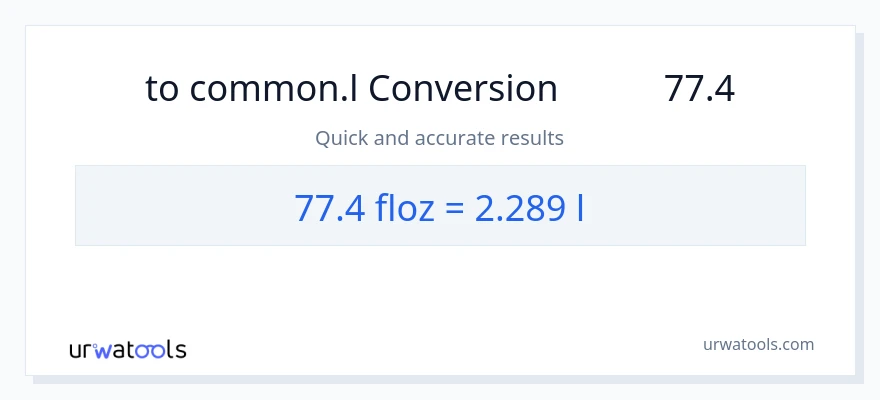 تبدیل 77.4 اونس مایع به Liters