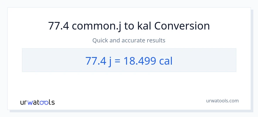 77.4 mga joule patungong mga kaloriya na conversion