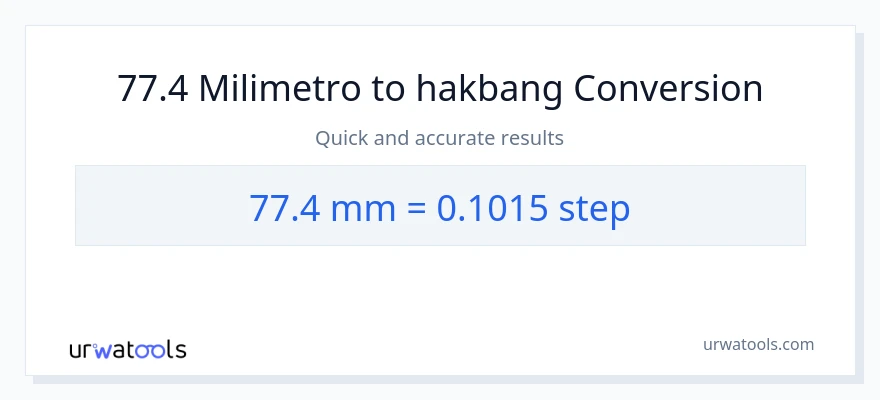 77.4 milimetro patungong mga hakbang na conversion