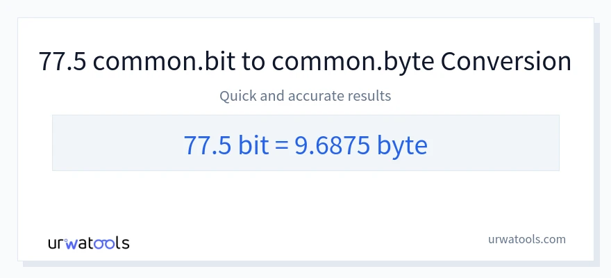 77.5 Bits 到 Bytes 轉換