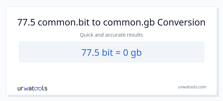 77.5 Bits patungong Gigabytes na conversion