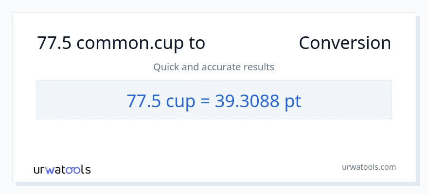 77.5 കപ്പുകൾ ൽ നിന്ന് Pints ലേക്ക് പരിവർത്തനം