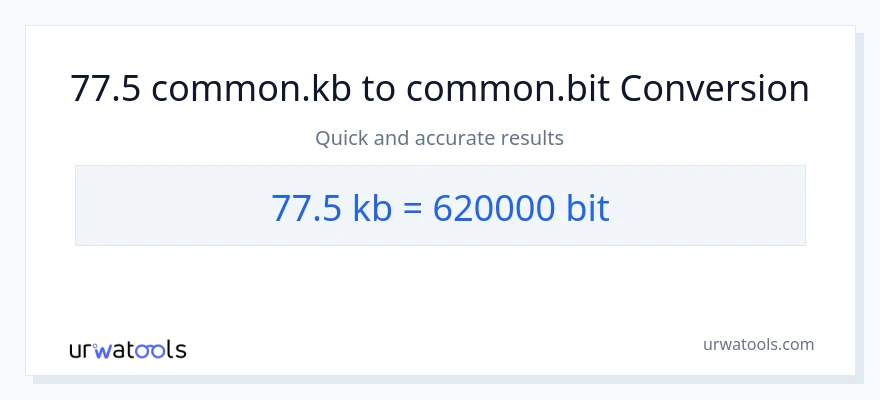 77.5 Kilobytes patungong Bits na conversion