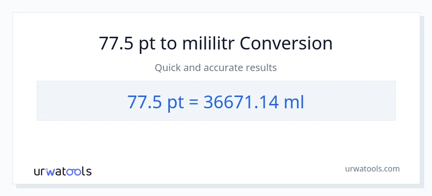 Konwersja 77.5 Pints do mililitry