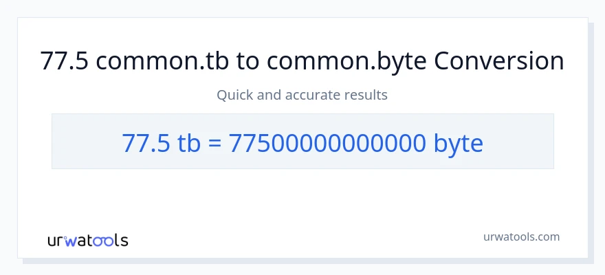 77.5 Terabytes patungong Bytes na conversion