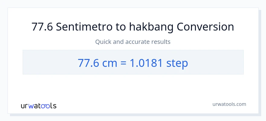 77.6 Mga Sentimetro patungong mga hakbang na conversion