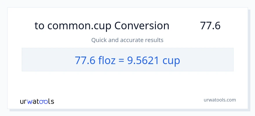 تبدیل 77.6 اونس مایع به فنجان‌ها