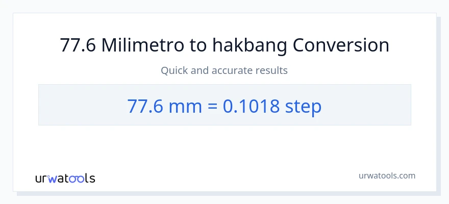 77.6 milimetro patungong mga hakbang na conversion