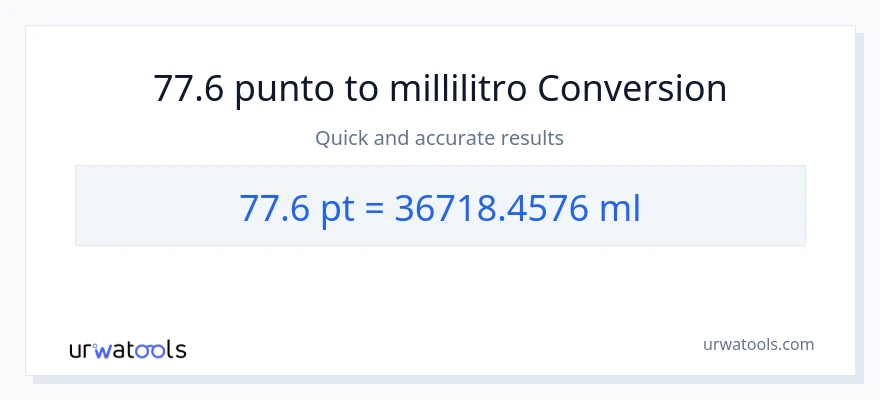 Conversione da 77.6 Pints a millilitri