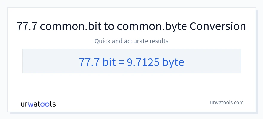 77.7 Bits 到 Bytes 轉換