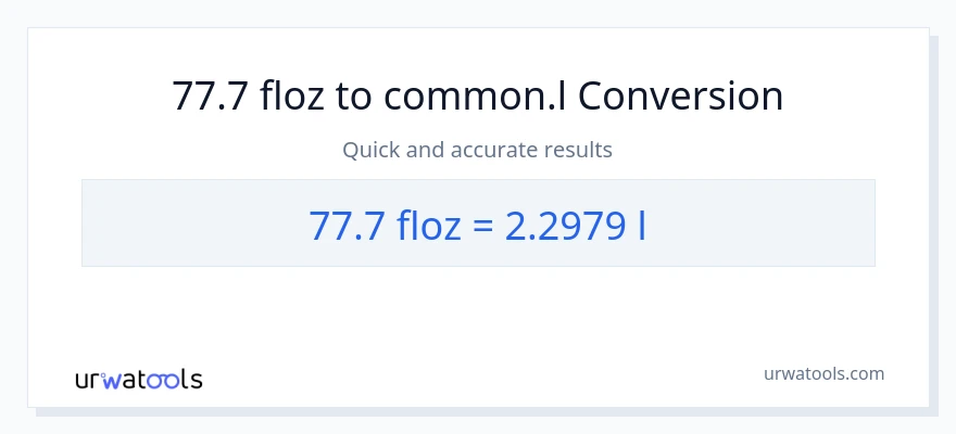 Conversió de 77.7 unces fluides a Liters