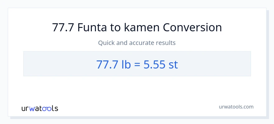 Konverzija od Lbs do Kamenje: 77.7