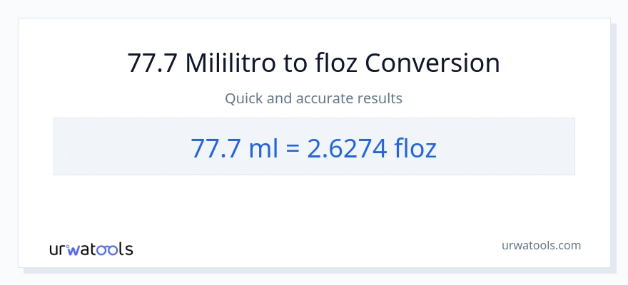 77.7 mga mililitro patungong mga onsa ng likido na conversion