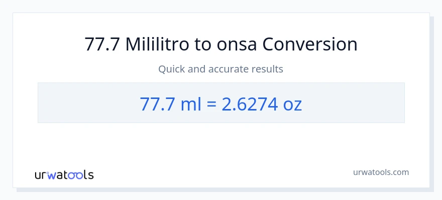 77.7 mga mililitro patungong Mga onsa na conversion
