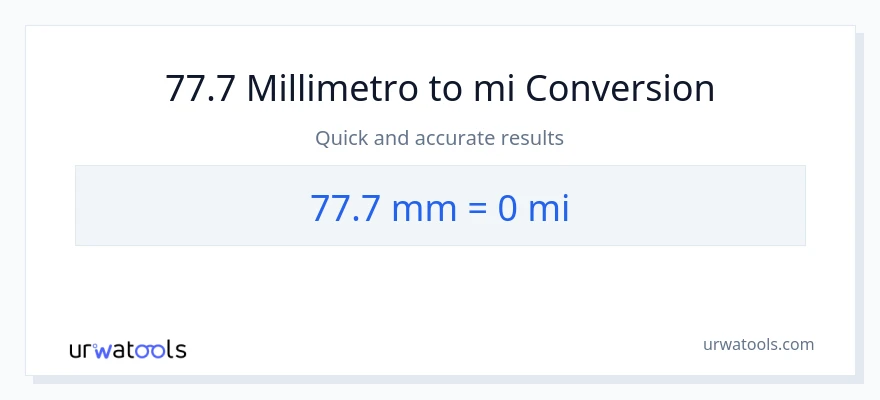 Conversione da 77.7 millimetri a miglia
