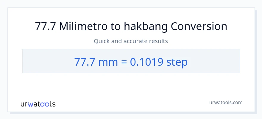 77.7 milimetro patungong mga hakbang na conversion