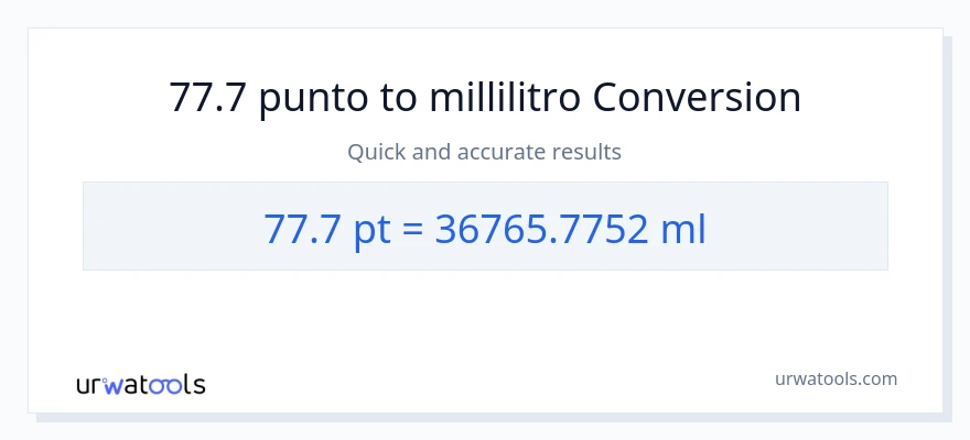 Conversione da 77.7 Pints a millilitri