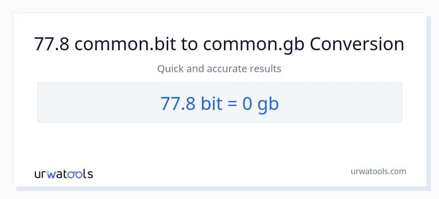 77.8 Bits patungong Gigabytes na conversion