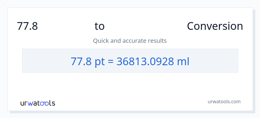 77.8 Pints ൽ നിന്ന് മില്ലിലിറ്റർ ലേക്ക് പരിവർത്തനം