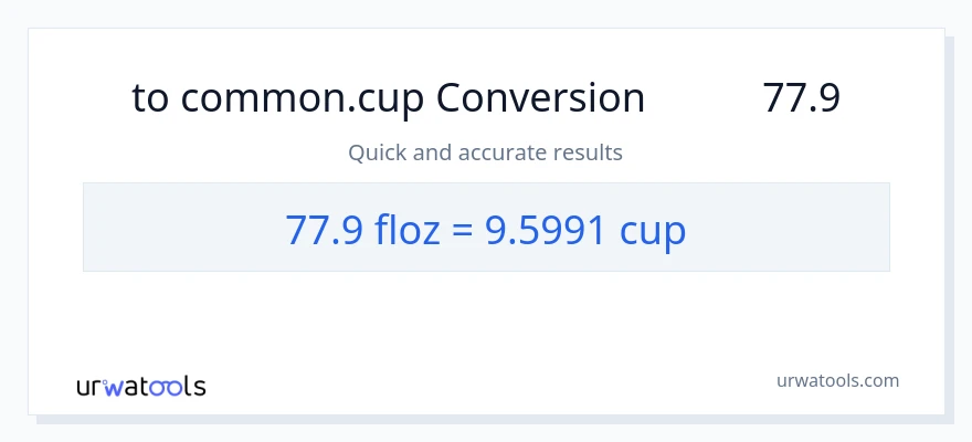 تبدیل 77.9 اونس مایع به فنجان‌ها