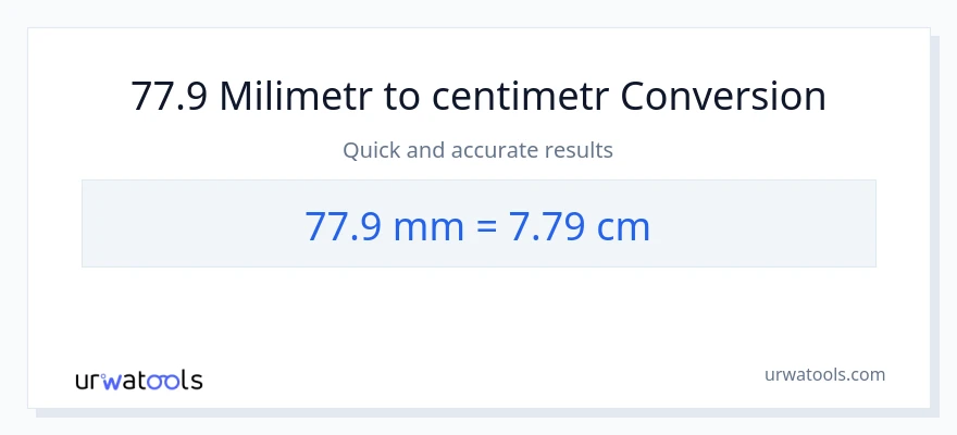 Konverze z milimetry na Centimetry: 77.9