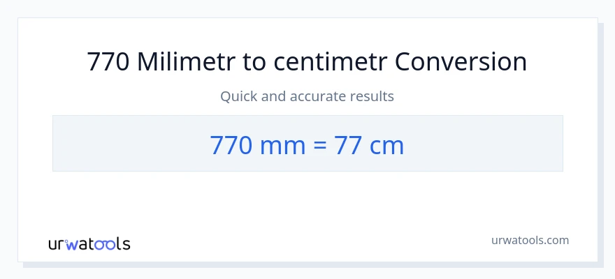 Konverze z milimetry na Centimetry: 770