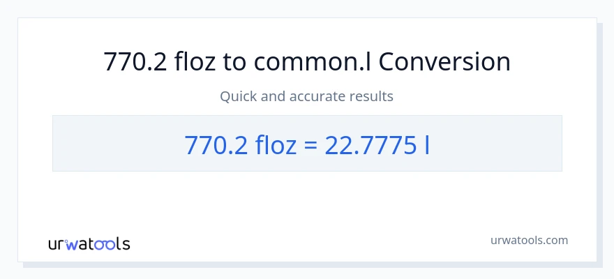 770.2 mga onsa ng likido patungong Liters na conversion