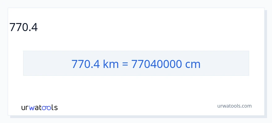 770.4 կիլոմետրեր-ից Սանտիմետրեր փոխակերպում