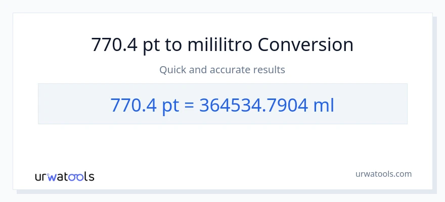 770.4 Pints patungong mga mililitro na conversion