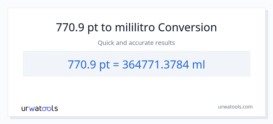 770.9 Pints patungong mga mililitro na conversion