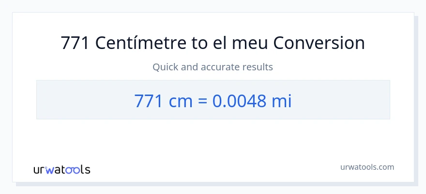 Conversió de 771 Centímetres a milles
