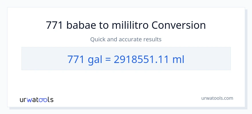 771 Mga galon patungong mga mililitro na conversion