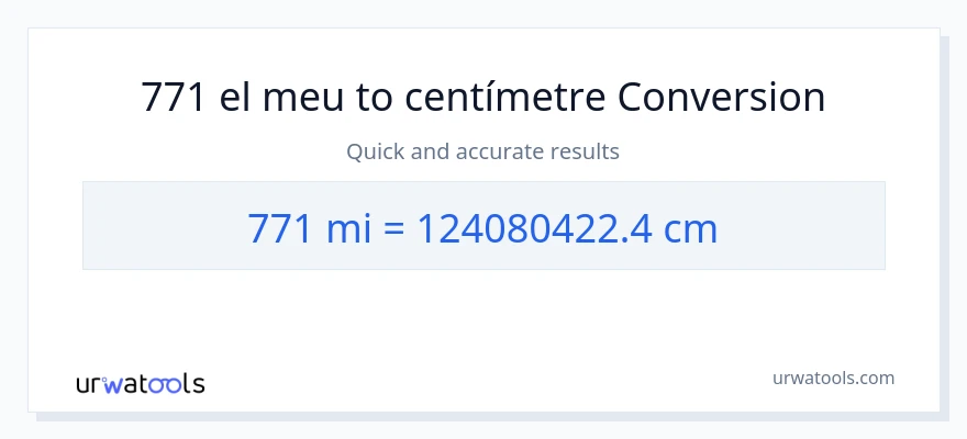 Conversió de 771 milles a Centímetres