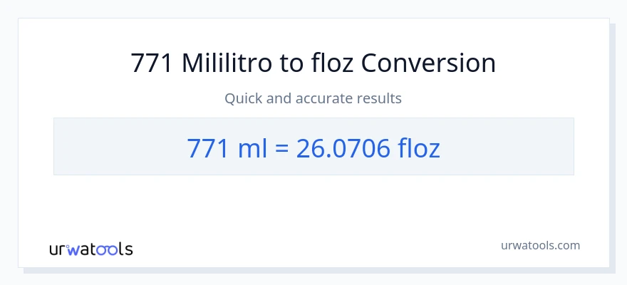 771 mga mililitro patungong mga onsa ng likido na conversion