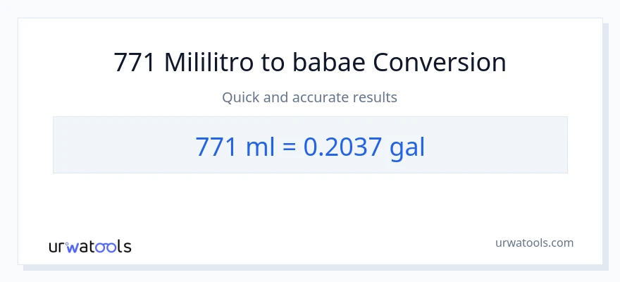 771 mga mililitro patungong Mga galon na conversion