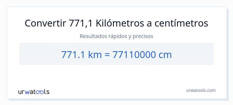 Conversión de 771.1 kilómetros a Centímetros